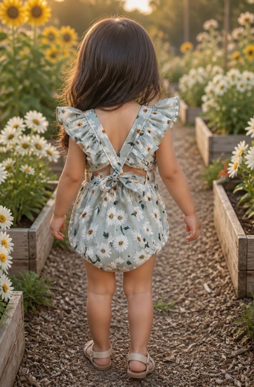 New Darling Daisies Print Flutter Strap Romper Playsuit 18-24mths